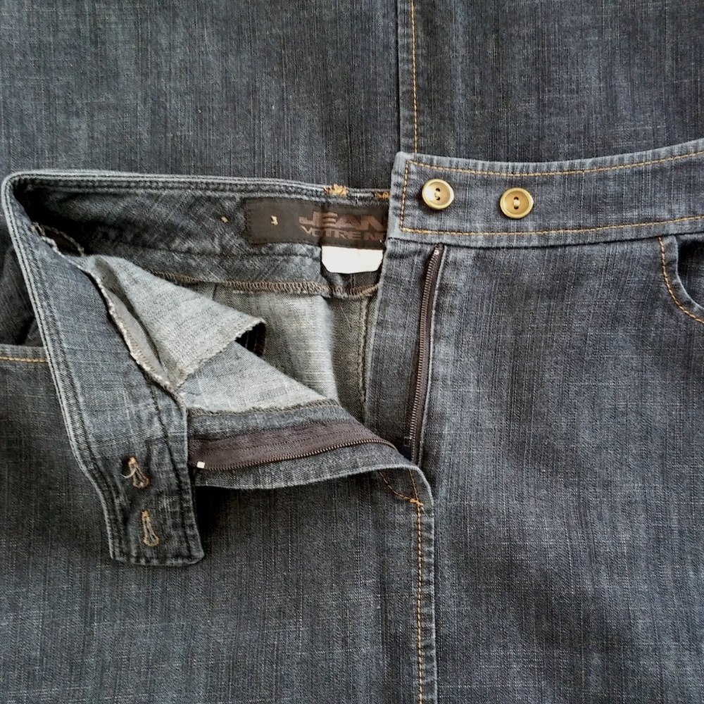 VTG 90s Votre Nom Jeans Maxi Denim Skirt - Picture 6 of 8